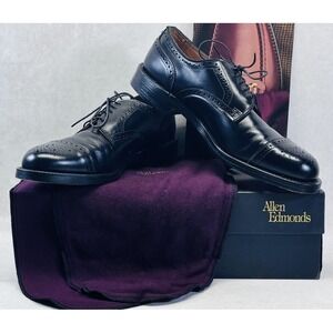 Allen Edmonds Lexington Black 5101 Size 8.5D Dress Shoes Box Bags Excellent